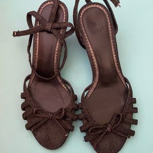 Zara denim sandals about 2 inches size 8